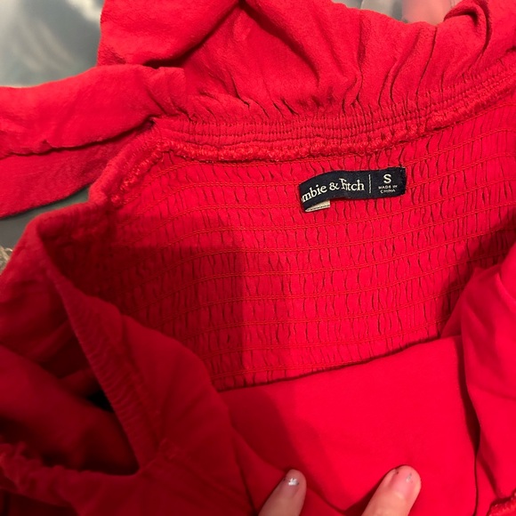 A&F Red Off the shoulder Jumpsuit - Picture 4 of 4